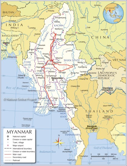 myanmar_map route