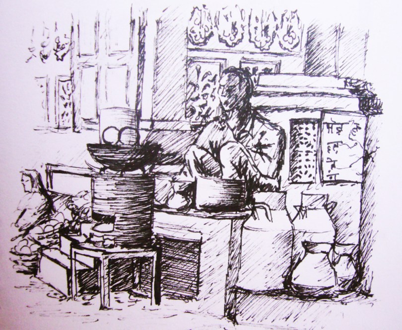 Man cooking, India