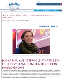 1st prize: Poetry Slam "Ohrenblick Mal!" der Hörregion Hannover