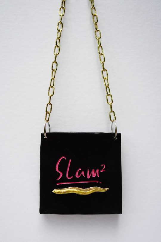 Trophäe Slamquadrat - Keramikguss und Acryl, ca. 18 x 18cm